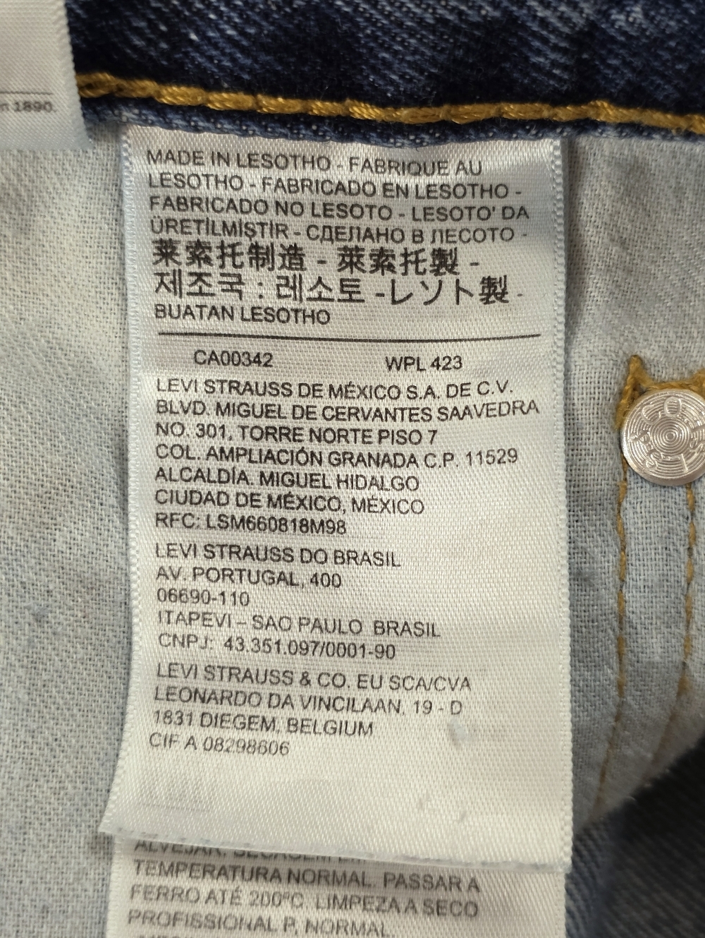 Levi’s 505 Straight Leg Jeans Men’s 33x34 Medium Wash Distressed Faded Worn In - Picture 9 of 11